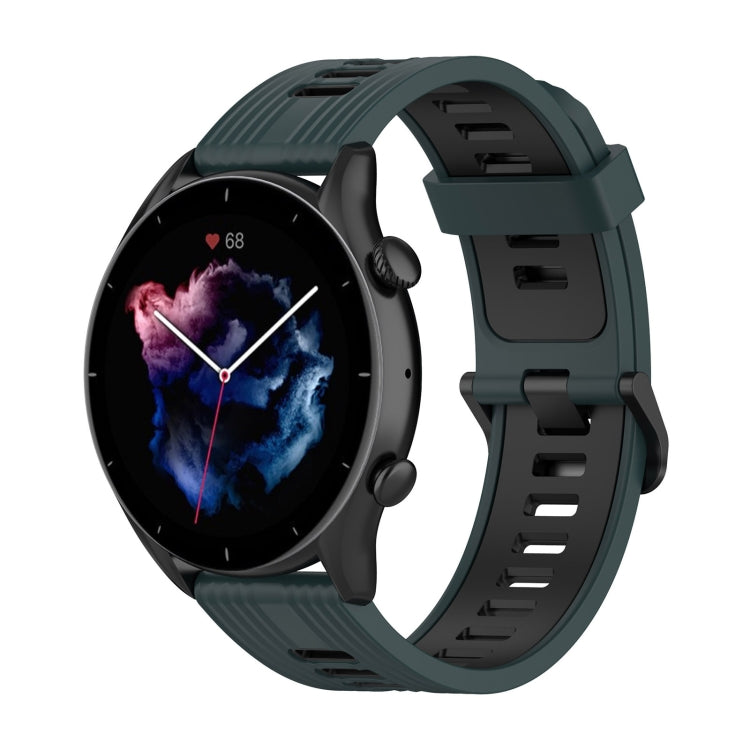 Cinturino in silicone bicolore a righe, For  Amazfit GTR 4