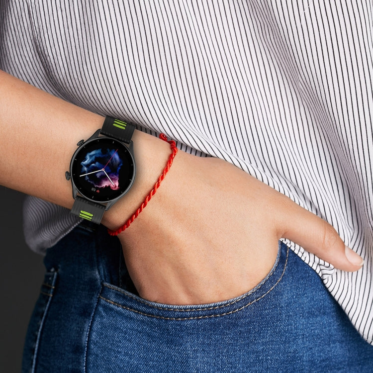 Cinturino in silicone bicolore a righe, For  Amazfit GTR 4