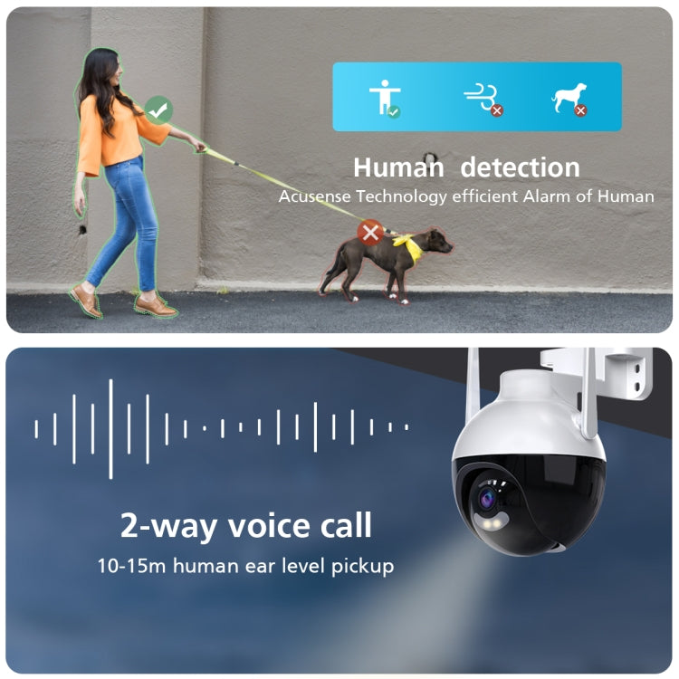 Telecamera di sorveglianza WiFi HD 8 MP con EU/US/UK/AU Plug