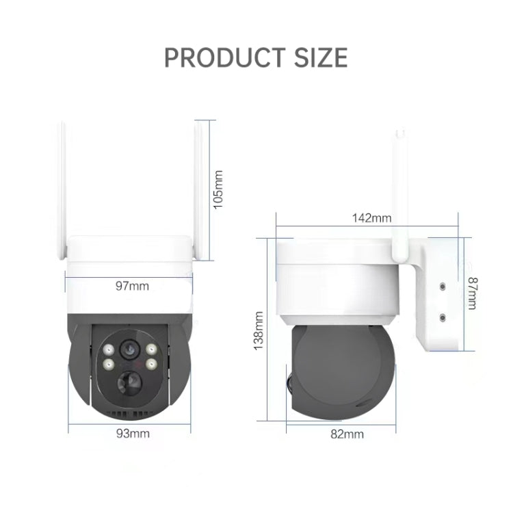 Telecamera solare WiFi 2MP HD impermeabile IP66