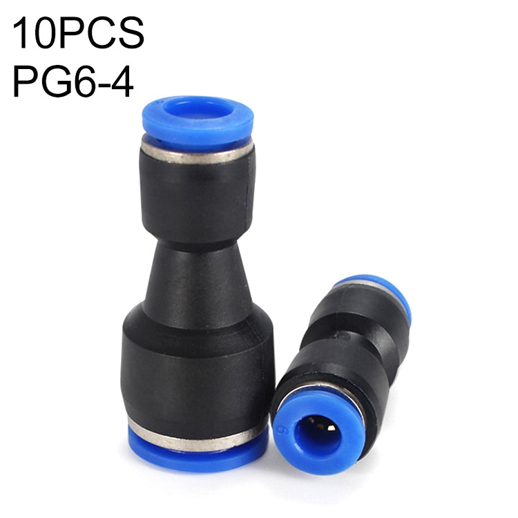 LAIZE 10pcs Plastica Riducendo Diritto Pneumatico Raccordo Raccordo Rapido, PG6-4, PG8-4, PG8-6, PG10-6, PG10-8, PG12-8, PG12-10, PG16-12