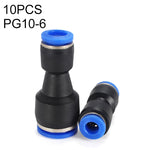 LAIZE 10pcs Plastica Riducendo Diritto Pneumatico Raccordo Raccordo Rapido, PG6-4, PG8-4, PG8-6, PG10-6, PG10-8, PG12-8, PG12-10, PG16-12