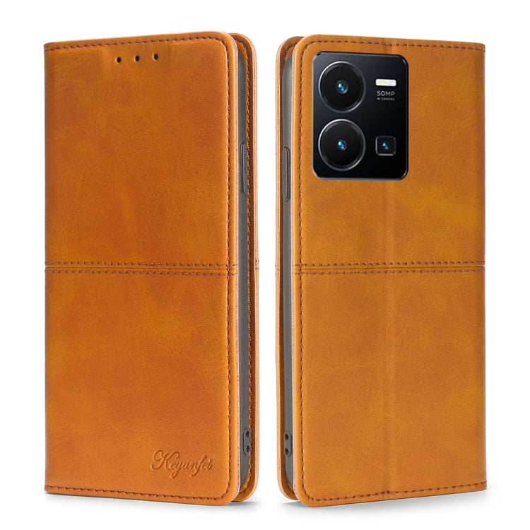 Custodia per telefono in pelle magnetica con trama di mucca, For vivo Y35 4G / Y22 / Y22s, For Xiaomi Redmi A1, For Sharp Aquos Sense7