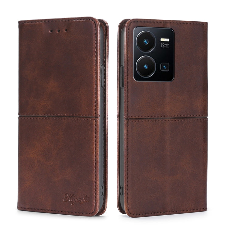 Custodia per telefono in pelle magnetica con trama di mucca, For vivo Y35 4G / Y22 / Y22s, For Xiaomi Redmi A1, For Sharp Aquos Sense7