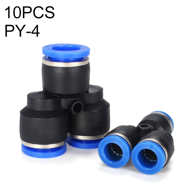LAIZE 10 pezzi in plastica tipo Y a T che riducono il connettore pneumatico a montaggio rapido, PY-4 (10pcs), PY-6 (10pcs), PY-8 (10pcs), PY-10 (10pcs), PY-12 (10pcs), PY-14 (2pcs), PY-16 (2pcs)