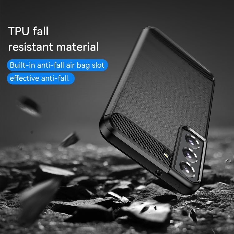 Custodia per telefono TPU in fibra di carbonio con trama spazzolata, For Samsung Galaxy S23 5G, For Samsung Galaxy S23+ 5G, For Samsung Galaxy S23 Ultra 5G