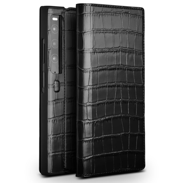 Custodia per telefono in vera pelle con motivo coccodrillo QIALINO, For Huawei Mate XS 2, For Huawei P50 Pocket