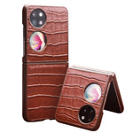 Custodia per telefono in vera pelle con motivo coccodrillo QIALINO, For Huawei Mate XS 2, For Huawei P50 Pocket