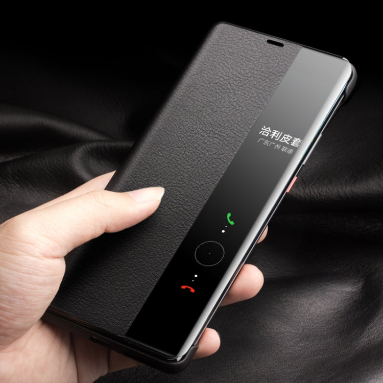 QIALINO Custodia per smartphone con vista sulla finestra laterale in vera pelle, For Huawei Mate 50 Pro, For Huawei Mate 50, For Huawei Mate X2, For Huawei P30 Pro, For Huawei P30, For Huawei P50, For Huawei P50 Pro