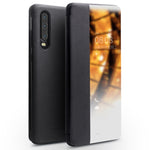 QIALINO Custodia per smartphone con vista sulla finestra laterale in vera pelle, For Huawei Mate 50 Pro, For Huawei Mate 50, For Huawei Mate X2, For Huawei P30 Pro, For Huawei P30, For Huawei P50, For Huawei P50 Pro