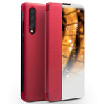 QIALINO Custodia per smartphone con vista sulla finestra laterale in vera pelle, For Huawei Mate 50 Pro, For Huawei Mate 50, For Huawei Mate X2, For Huawei P30 Pro, For Huawei P30, For Huawei P50, For Huawei P50 Pro