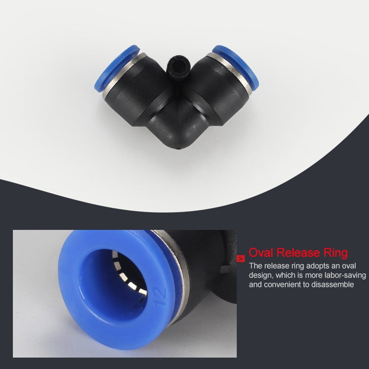 LAIZE 10 pezzi connettore pneumatico a gomito in plastica a montaggio rapido, PV-4, PV-6, PV-8, PV-10, PV-12, PV-14, PV-16