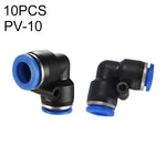 LAIZE 10 pezzi connettore pneumatico a gomito in plastica a montaggio rapido, PV-4, PV-6, PV-8, PV-10, PV-12, PV-14, PV-16