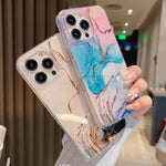 Custodia per telefono in marmo smaltato colorato, For iPhone 13 Pro Max, For iPhone 12, For iPhone 12 Pro