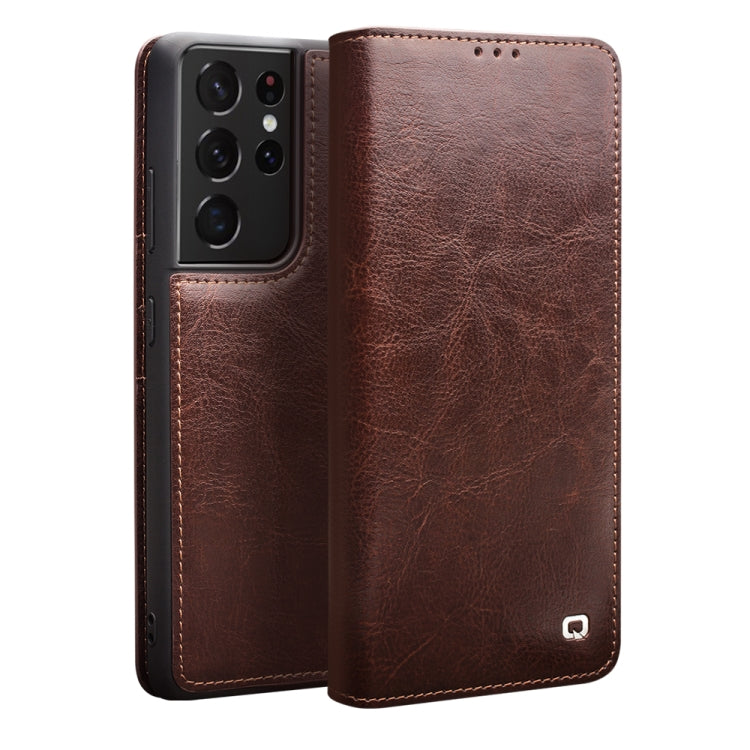 QIALINO Custodia per telefono in vera pelle, For Samsung Galaxy Note20, For Samsung Galaxy Note20 Ultra, For Samsung Galaxy S21 5G, For Samsung Galaxy S21+ 5G, For Samsung Galaxy S21 Ultra 5G, For Samsung Galaxy S22 Ultra 5G, For Samsung Galaxy S22+ 5G...