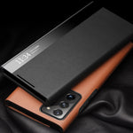 QIALINO Custodia per smartphone con vista sulla finestra laterale in vera pelle, For Samsung Galaxy Note20 Ultra, For Samsung Galaxy S21 5G, For Samsung Galaxy S21+ 5G, For Samsung Galaxy S21 Ultra 5G