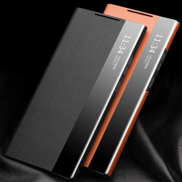 QIALINO Custodia per smartphone con vista sulla finestra laterale in vera pelle, For Samsung Galaxy Note20 Ultra, For Samsung Galaxy S21 5G, For Samsung Galaxy S21+ 5G, For Samsung Galaxy S21 Ultra 5G