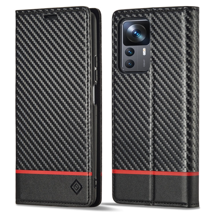 LC.IMEEKE Custodia per telefono in pelle con vibrazione in fibra di carbonio, For Xiaomi 12T/12T Pro/Redmi K50 Ultra, For Xiaomi Redmi K50 Ultra