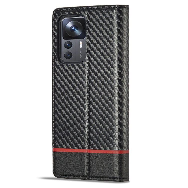 LC.IMEEKE Custodia per telefono in pelle con vibrazione in fibra di carbonio, For Xiaomi 12T/12T Pro/Redmi K50 Ultra, For Xiaomi Redmi K50 Ultra