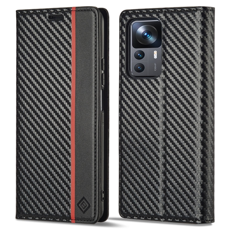 LC.IMEEKE Custodia per telefono in pelle con vibrazione in fibra di carbonio, For Xiaomi 12T/12T Pro/Redmi K50 Ultra, For Xiaomi Redmi K50 Ultra