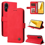 Custodia per telefono in pelle con bottone in metallo con albero della vita Skin Feel, For vivo Y16 / Y02s, For vivo Y35 4G / Y22s / Y22