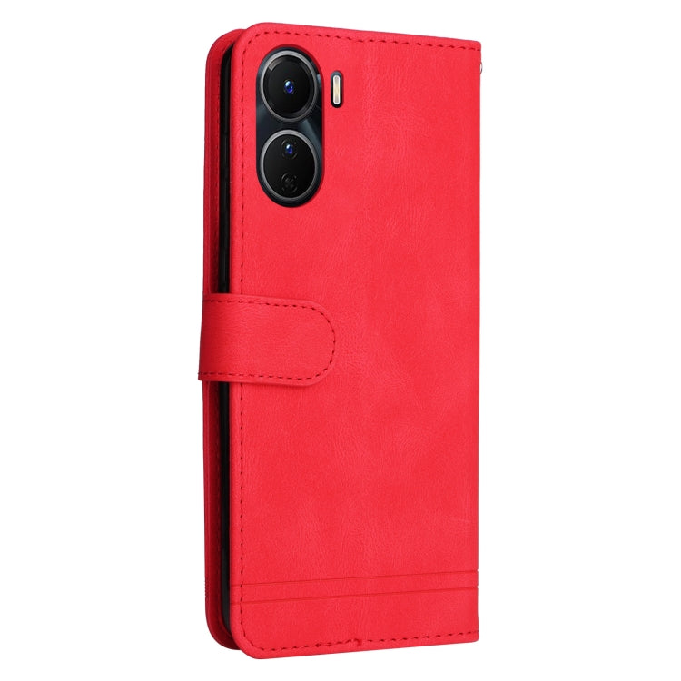 Custodia per telefono in pelle con bottone in metallo con albero della vita Skin Feel, For vivo Y16 / Y02s, For vivo Y35 4G / Y22s / Y22