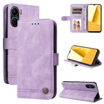 Custodia per telefono in pelle con bottone in metallo con albero della vita Skin Feel, For vivo Y16 / Y02s, For vivo Y35 4G / Y22s / Y22