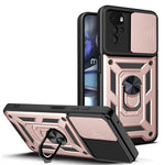 Cover per fotocamera scorrevole Custodia per telefono in TPU + PC, For Motorola Moto G22