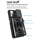Cover per fotocamera scorrevole Custodia per telefono in TPU + PC, For Motorola Moto G22