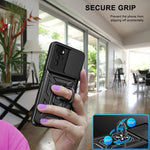 Cover per fotocamera scorrevole Custodia per telefono in TPU + PC, For Motorola Moto G22