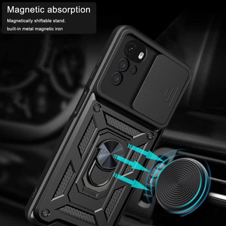 Cover per fotocamera scorrevole Custodia per telefono in TPU + PC, For Motorola Moto G22