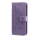 Custodia per telefono in pelle goffrata con fiori a 7 petali, For vivo Y16 / Y02s, For vivo Y35 4G / Y22s / Y22