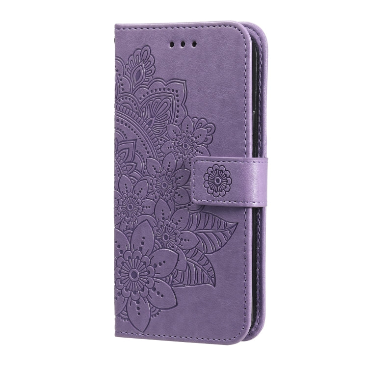 Custodia per telefono in pelle goffrata con fiori a 7 petali, For vivo Y16 / Y02s, For vivo Y35 4G / Y22s / Y22