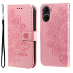 Custodia per telefono in pelle goffrata con fiori a 7 petali, For vivo Y16 / Y02s, For vivo Y35 4G / Y22s / Y22