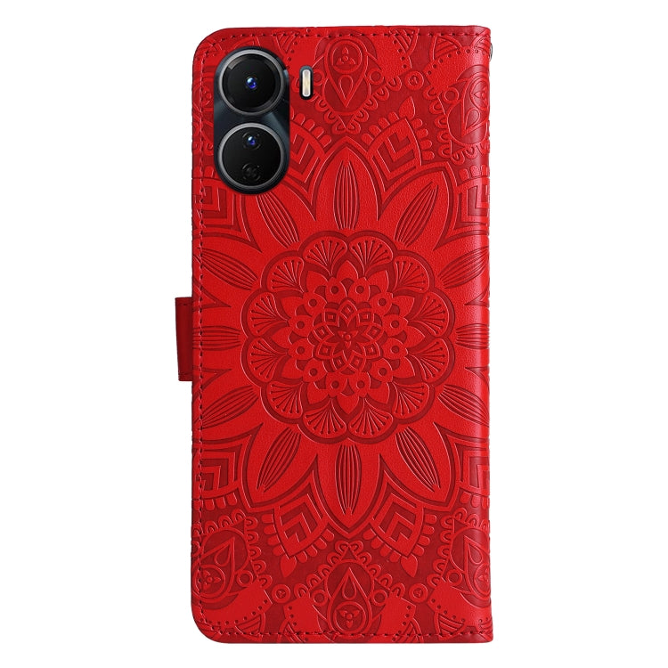 Custodia per telefono in pelle di girasole goffrata, For vivo Y16 / Y02s, For vivo Y35 4G / Y22s / Y22