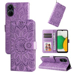Custodia per telefono in pelle di girasole goffrata, For vivo Y16 / Y02s, For vivo Y35 4G / Y22s / Y22