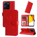 Custodia per telefono in pelle di girasole goffrata, For vivo Y16 / Y02s, For vivo Y35 4G / Y22s / Y22