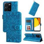 Custodia per telefono in pelle di girasole goffrata, For vivo Y16 / Y02s, For vivo Y35 4G / Y22s / Y22