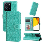 Custodia per telefono in pelle di girasole goffrata, For vivo Y16 / Y02s, For vivo Y35 4G / Y22s / Y22