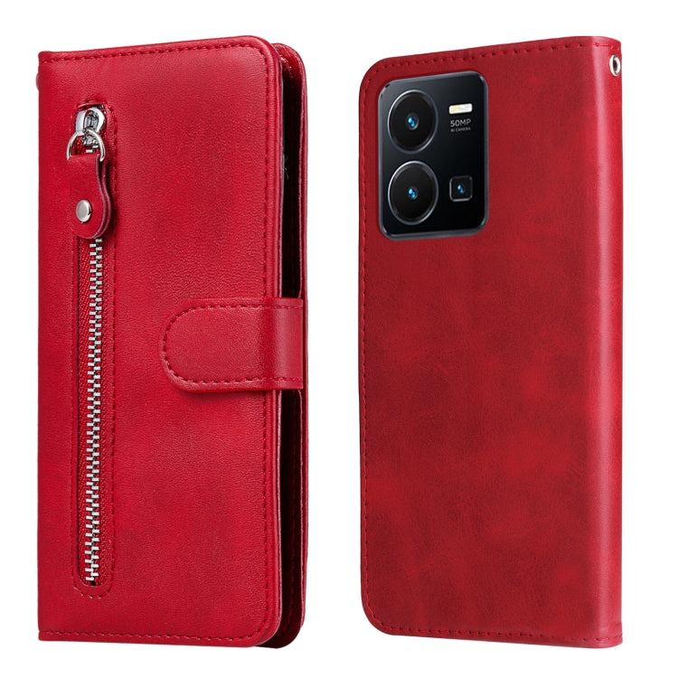Custodia per telefono in pelle con cerniera in vitello, For vivo Y16 / Y02s, For vivo Y35 4G / Y22s / Y22