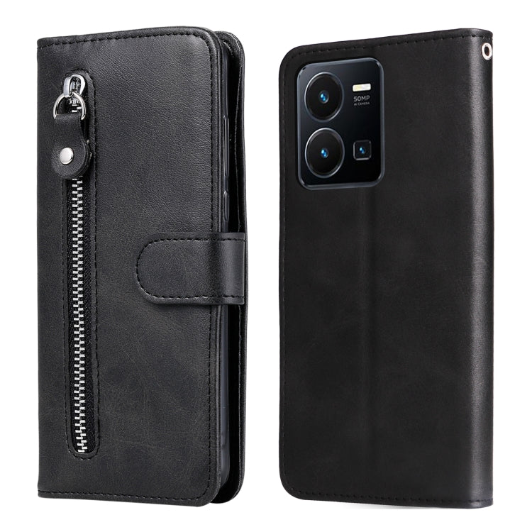 Custodia per telefono in pelle con cerniera in vitello, For vivo Y16 / Y02s, For vivo Y35 4G / Y22s / Y22