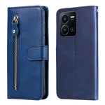 Custodia per telefono in pelle con cerniera in vitello, For vivo Y16 / Y02s, For vivo Y35 4G / Y22s / Y22