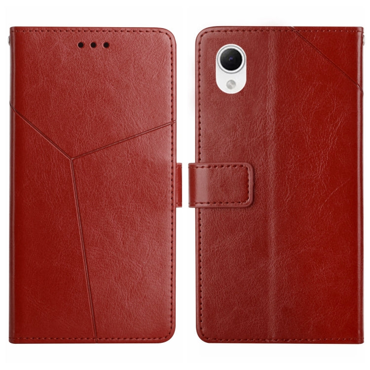 HT01 Cassa del telefono di cuoio di vibrazione del modello a forma di Y, For Samsung Galaxy A04 4G, For Samsung Galaxy A04s, For Samsung Galaxy A23 5G JP Version, For Samsung Galaxy A23e/A23s