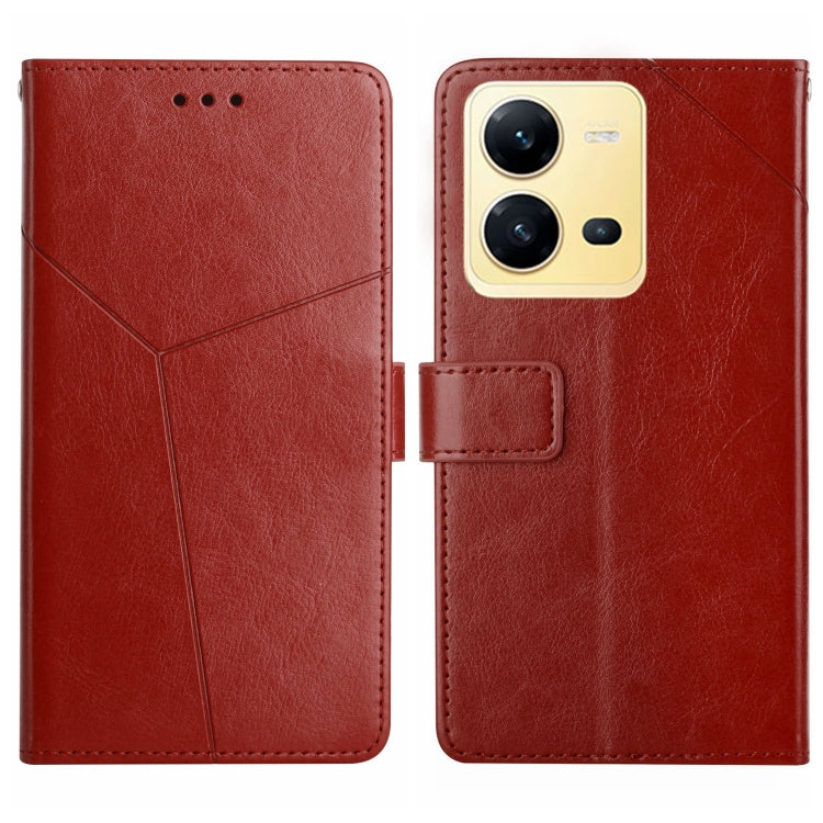 HT01 Cassa del telefono di cuoio di vibrazione del modello a forma di Y, For Sony Xperia 5 IV, For vivo X80 Lite/V25 5G, For Honor 70 Pro/70 Pro+, For Motorola Edge 30 Ultra/Moto X30 Pro