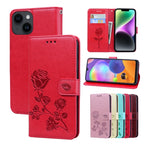 Custodia per telefono in pelle PU con flip in rilievo rosa, For iPhone 14 Plus, For iPhone 14 Pro Max, For iPhone 14 Pro, For iPhone 14