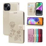 Custodia per telefono in pelle PU con flip in rilievo rosa, For iPhone 14 Plus, For iPhone 14 Pro Max, For iPhone 14 Pro, For iPhone 14