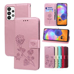 Custodia per telefono in pelle PU con flip in rilievo rosa, For Honor X7/Play 30 Plus, For Samsung Galaxy M33 5G Global, For Samsung Galaxy M53, For Samsung Galaxy A73 5G