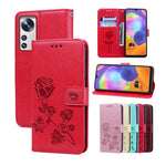 Custodia per telefono in pelle PU con flip in rilievo rosa, For Xiaomi 12/12X, For Xiaomi 12 Lite, For Xiaomi 12 Pro, For Xiaomi Redmi Note 11T Pro 5G
