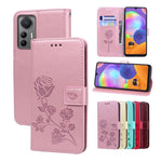 Custodia per telefono in pelle PU con flip in rilievo rosa, For Xiaomi 12/12X, For Xiaomi 12 Lite, For Xiaomi 12 Pro, For Xiaomi Redmi Note 11T Pro 5G