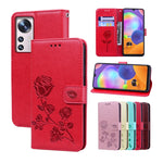 Custodia per telefono in pelle PU con flip in rilievo rosa, For Xiaomi 12/12X, For Xiaomi 12 Lite, For Xiaomi 12 Pro, For Xiaomi Redmi Note 11T Pro 5G